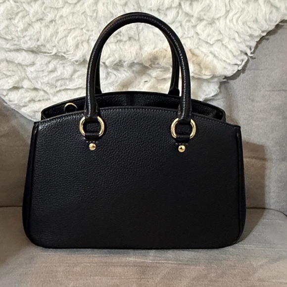 Coach Black Satchel with Gold Accents - Picture 2 of 4